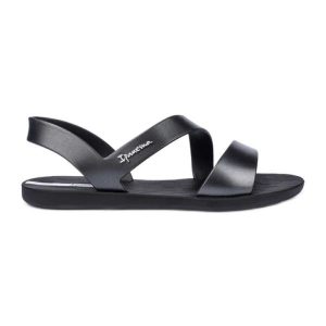 Sandały Ipanema Vibe Sandal Fem 82429 BD422 czarne. Czarne sandały bez wzorów, bez obcasa, bez zapięcia. Za 190,98 zł.