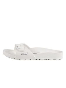 Billowy Klapki w kolorze białym rozmiar: 40. Białe klapki Billowy, bez wzorów, z otwartym noskiem, bez obcasa. Za 100,99 zł.