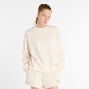 Bluza damska New Balance WT41508PEF – beżowa. Brązowe bluzy New Balance, xs, bez wzorów, z bawełny, bez kaptura. Za 279,99 zł.