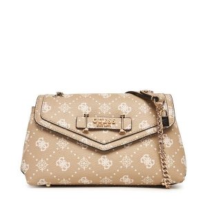 Torebka Guess. Brązowe torebki klasyczne Guess, z aplikacjami, bez dodatków. Za 419,99 zł.
