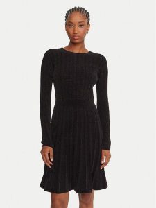 Guess Sukienka dzianinowa W5BK79 Z3902 Czarny Regular Fit. Czarne kombinezony Guess, xl, z aplikacjami, z dzianiny, bez kołnierzyka, bez ramiączek. Za 369,99 zł.