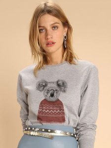 WOOOP Bluza "Winter Koala" w kolorze szarym rozmiar: XXL. Szare bluzy Wooop, xxl, bez wzorów, bez kaptura. Za 100,99 zł.