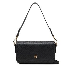 Torebka Tommy Hilfiger. Czarne listonoszki TOMMY HILFIGER, bez wzorów, bez dodatków. Za 389,99 zł.