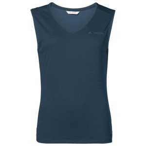 Koszulka trekkingowa damska Vaude Essential Top. Niebieskie koszulki sportowe Vaude, bez wzorów, z poliesteru, bez ramiączek. W wyprzedaży za 70,00 zł.