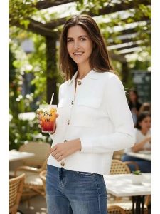 William de Faye Kardigan w kolorze białym rozmiar: 38. Białe kardigany William de Faye. Za 121,99 zł.