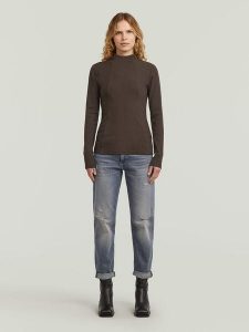 G-Star Dżinsy - Boyfriend fit - w kolorze niebiesko-szarym rozmiar: W32/L34. Niebieskie jeansy G-Star, z aplikacjami, ze skóry, z podwyższonym stanem. Za 311,80 zł.