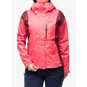 Kurtka przeciwdeszczowa damska Columbia Hikebound Jacket. Czerwone kurtki Columbia, bez wzorów, bez kaptura. Za 350,99 zł.