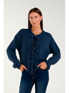 Tamba Kardigan w kolorze granatowym rozmiar: 36/38. Niebieskie kardigany Tamba, bez wzorów, z wełny, bez ramiączek. Za 170,87 zł.