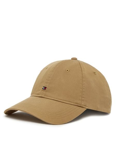Tommy Hilfiger Czapka z daszkiem Essential Flag Soft Cap AW0AW17632 Beżowy. Brązowe czapki TOMMY HILFIGER, bez wzorów, z bawełny. Za 109,99 zł.