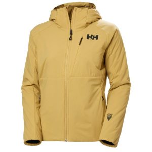 Damska wodoodporna kurtka z kapturem Helly Hansen Odin Stretch 2.0. Brązowe kurtki sportowe Helly Hansen, na zimę, bez wzorów, z kapturem, narciarskie. Za 534,55 zł.