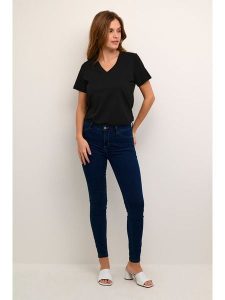 Kaffe Koszulka w kolorze czarnym rozmiar: XXL. Czarne bluzki Kaffe, xxl, bez wzorów, z bawełny, bez kołnierzyka, bez ramiączek. Za 37,45 zł.