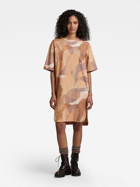 G-Star Sukienka w kolorze jasnobrązowym rozmiar: L. Brązowe sukienki G-Star, l, bez wzorów, z bawełny, retro, bez kołnierzyka, bez ramiączek, midi. Za 184,02 zł.