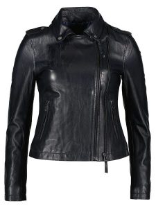 Apple of Eden Skórzana kurtka w kolorze granatowym rozmiar: 40. Niebieskie kurtki Apple of Eden, bez wzorów, ze skóry, bez kaptura. Za 500,99 zł.