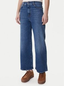 Weekend Max Mara Jeansy Pulvino 2615181061 Granatowy Wide Leg. Niebieskie jeansy Weekend Max Mara, bez wzorów, z bawełny. Za 549,99 zł.