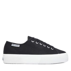 Tenisówki Superga. Czarne trampki Superga, bez wzorów, bez zapięcia. Za 299,99 zł.