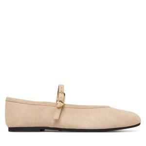 Baleriny LOVE MOSCHINO. Brązowe balerinki LOVE MOSCHINO, bez wzorów, bez obcasa, bez zapięcia. Za 485,99 zł.
