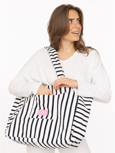 Zwillingsherz Shopper bag w kolorze czarno-białym - 43 x 33 cm rozmiar: onesize. Białe shopper bag Zwillingsherz, bez wzorów, z materiału, na ramię, bez dodatków. Za 135,81 zł.