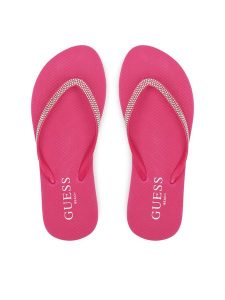 Guess Japonki E5GZ05BB00F Różowy. Czerwone klapki Guess, z aplikacjami, z tworzywa sztucznego, bez obcasa. Za 109,99 zł.
