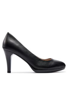 Caprice Szpilki 9-22414-42 Czarny. Czarne szpilki Caprice, bez wzorów, ze skóry, bez obcasa. Za 224,99 zł.