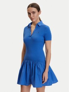 Tommy Jeans Sukienka codzienna DW0DW22331 Niebieski Slim Fit. Niebieskie kombinezony Tommy Jeans, l, bez wzorów, z bawełny, bez kołnierzyka, bez ramiączek. Za 369,99 zł.