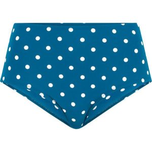 Figi bikini, szybko schnące bonprix niebieskozielono-biały w kropki. Bikini marki bonprix. Za 29,99 zł.