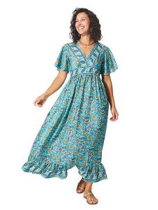 Aller Simplement Sukienka w kolorze turkusowym rozmiar: 38/40. Niebieskie sukienki Aller Simplement, bez wzorów, klasyczne, bez kołnierzyka, bez ramiączek, maxi. Za 65,99 zł.