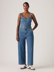 Levi's Kombinezon dżinsowy "Drea" w kolorze niebieskim rozmiar: XS. Niebieskie kombinezony Levi's®, s, bez wzorów, z bawełny, bez kołnierzyka, bez ramiączek. Za 191,52 zł.