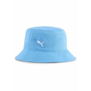 Kapelusz typu bucket Essentials Olympique Marsylia PUMA Bleu Azur White Blue. Białe kapelusze Puma, w ażurowe wzory. Za 109,00 zł.