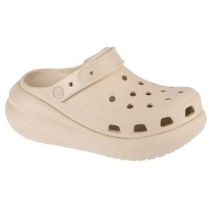 Klapki Crocs Classic Crush Clog 207521-2Y2 beżowy. Brązowe klapki bez wzorów, z gumy, bez obcasa. Za 409,56 zł.