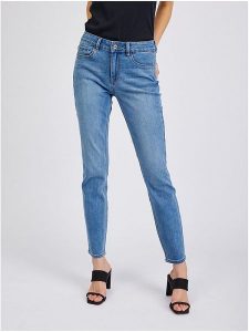 Orsay Dżinsy - Slim fit - w kolorze niebieskim rozmiar: 38. Niebieskie jeansy Orsay, z aplikacjami, ze skóry. Za 96,60 zł.
