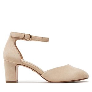 Czółenka Tamaris. Brązowe czółenka Tamaris, bez wzorów, bez obcasa, bez zapięcia. Za 379,99 zł.