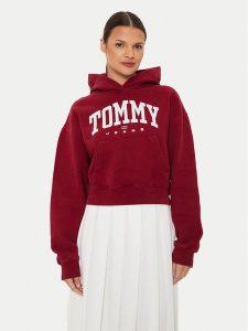 Tommy Jeans Bluza Varsity DW0DW19291 Czerwony Relaxed Fit. Czerwone bluzy Tommy Jeans, xl, bez wzorów, z bawełny, bez kaptura. Za 389,99 zł.