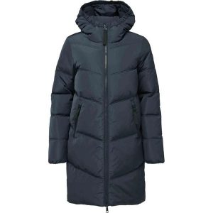 Damski płaszcz Loap Tavi Blue. Czarne sukienki ZSPORT, bez wzorów, z włókna, sportowe, bez kołnierzyka, bez ramiączek, dopasowane. Za 406,99 zł.