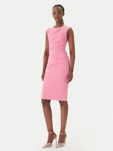 Rinascimento Sukienka koktajlowa CFC0127683003 Różowy Slim Fit. Czerwone kombinezony Rinascimento, xl, bez wzorów, z syntetyku, wizytowe, bez kołnierzyka, bez ramiączek. Za 449,99 zł.