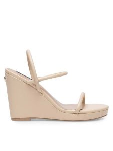 Nine West Sandały WFA2624-1 Beżowy. Brązowe sandały Nine West, bez wzorów, z syntetyku, bez obcasa, na koturnie, bez zapięcia. Za 131,99 zł.