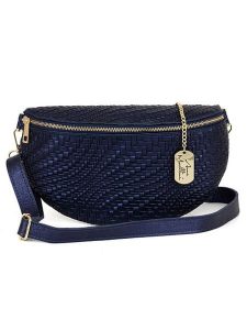 Anna Morellini Skórzana saszetka "Rufina" w kolorze granatowym - 30 x 18 x 9 cm rozmiar: onesize. Niebieskie nerki i saszetki Anna Morellini, bez wzorów, z materiału. Za 202,50 zł.