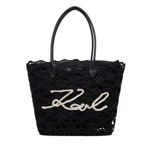 Torebka KARL LAGERFELD. Czarne shopper bag KARL LAGERFELD, bez wzorów, bez dodatków. Za 779,99 zł.