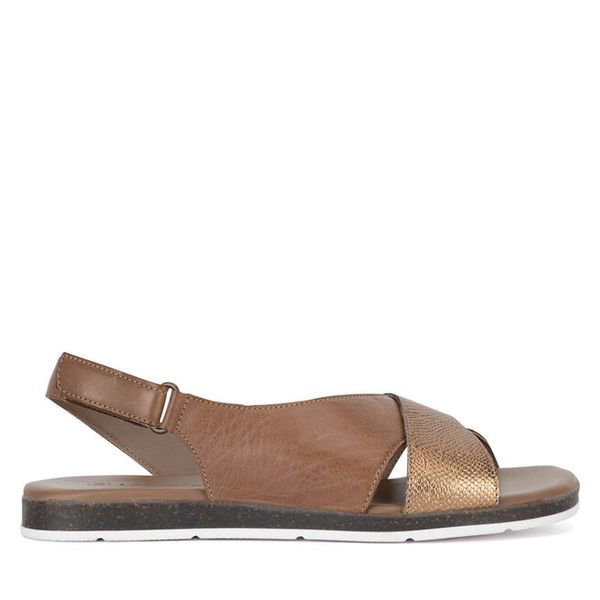 Sandały Lasocki. Brązowe sandały Lasocki, bez wzorów, bez obcasa, na płaskiej podeszwie, bez zapięcia. Za 149,99 zł.