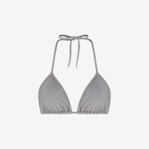 Damski premium bikini top trójkątny do pływania & surfingu - Szary. Szare bikini WALLIEN, bez wzorów, z materiału. Za 209,00 zł.