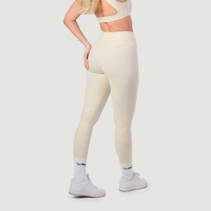 Legginsy damskie fitness z wysokim stanem NEO Almond. Brązowe legginsy GYMBEAM, bez wzorów, z elastanu, z podwyższonym stanem. Za 112,90 zł.