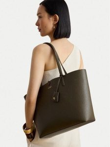 LAUREN RALPH LAUREN Torebka 431795329082 Zielony. Zielone shopper bag Lauren Ralph Lauren, bez wzorów, ze skóry, bez dodatków. Za 790,99 zł.