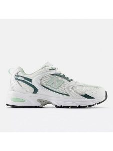 New Balance Sneakersy "530" w kolorze biało-zielonym rozmiar: 40,5. Białe trampki New Balance, bez wzorów, z materiału, bez zapięcia. Za 400,89 zł.