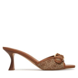 Klapki Guess. Brązowe klapki Guess, z aplikacjami, bez obcasa. Za 471,99 zł.