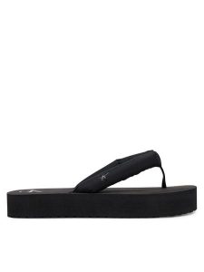 Calvin Klein Jeans Japonki Beach Sandal Flatform Ttxr Satin YW0YW01723 Czarny. Czarne klapki Calvin Klein Jeans, bez wzorów, z jeansu, bez obcasa. Za 129,99 zł.