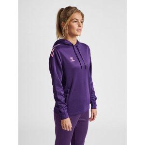 Bluza do piłki ręcznej damska Hummel Core XK z kapturem. Fioletowe bluzy Hummel, xs, bez wzorów, z kapturem. Za 217,50 zł.