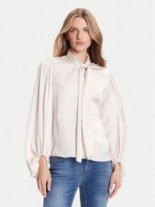 Rinascimento Bluzka CFC0126202003 Biały Loose Fit. Białe bluzki Rinascimento, l, bez wzorów, z syntetyku, bez kołnierzyka, bez ramiączek. Za 309,99 zł.