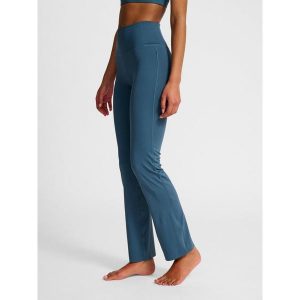 Spodnie legginsy z wysokim stanem dla kobiet Hummel. Niebieskie legginsy Hummel, bez wzorów, z podwyższonym stanem. Za 205,00 zł.