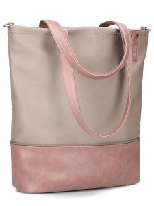 Zwei Torebka "J145" w kolorze beżowym - 37 x 36 x 15 cm rozmiar: onesize. Brązowe shopper bag Zwei, bez wzorów, z materiału, na ramię, bez dodatków. Za 131,43 zł.