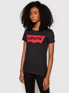 Levi's® T-Shirt The Perfect Graphic Tee 17369-0201 Czarny Regular Fit. Czarne t-shirty s, bez wzorów, z bawełny, bez kołnierzyka, bez ramiączek. Za 99,99 zł.