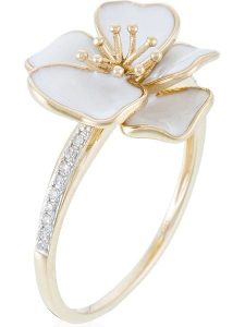 ATELIER DU DIAMANT Złoty pierścionek "Orchidée" z diamentami rozmiar: 48. Białe pierścionki ATELIER DU DIAMANT, z diamentem, złote. Za 1 478,99 zł.